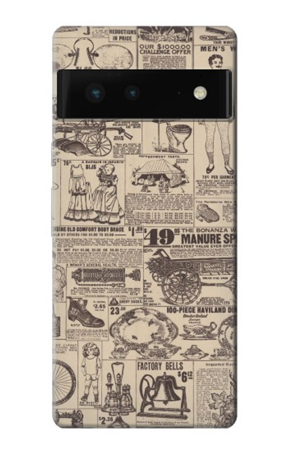 S3819 Retro Vintage Paper Case For Google Pixel 6