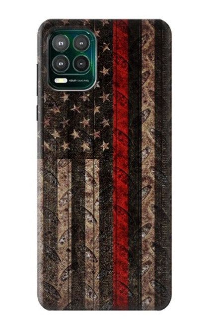 S3804 Fire Fighter Metal Red Line Flag Graphic Case For Motorola Moto G Stylus 5G