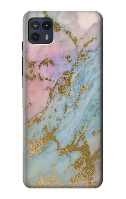 S3717 Rose Gold Blue Pastel Marble Graphic Printed Case For Motorola Moto G50 5G [for G50 5G only. NOT for G50]