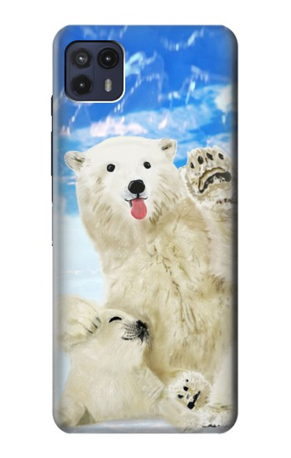 S3794 Arctic Polar Bear in Love with Seal Paint Case For Motorola Moto G50 5G [for G50 5G only. NOT for G50]
