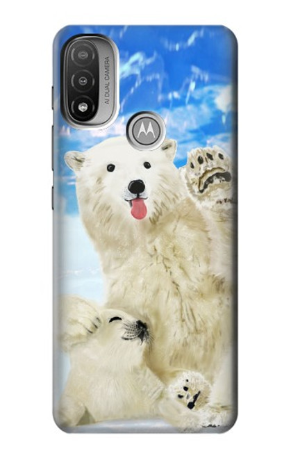 S3794 Arctic Polar Bear in Love with Seal Paint Case For Motorola Moto E20,E30,E40