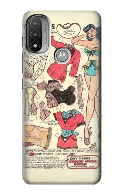 S3820 Vintage Cowgirl Fashion Paper Doll Case For Motorola Moto E20,E30,E40