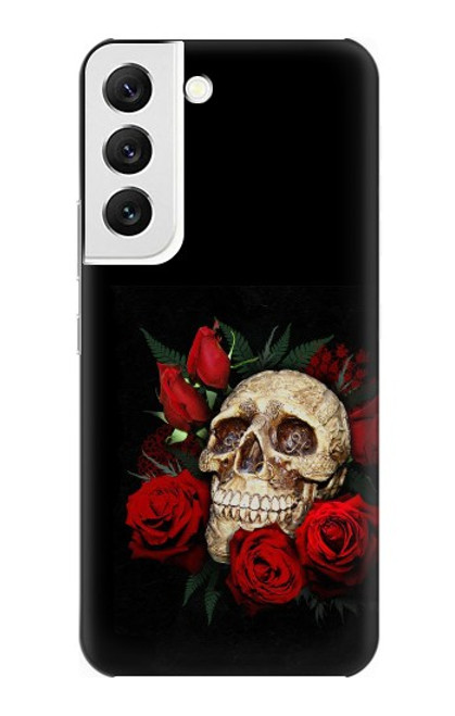 S3753 Dark Gothic Goth Skull Roses Case For Samsung Galaxy S22
