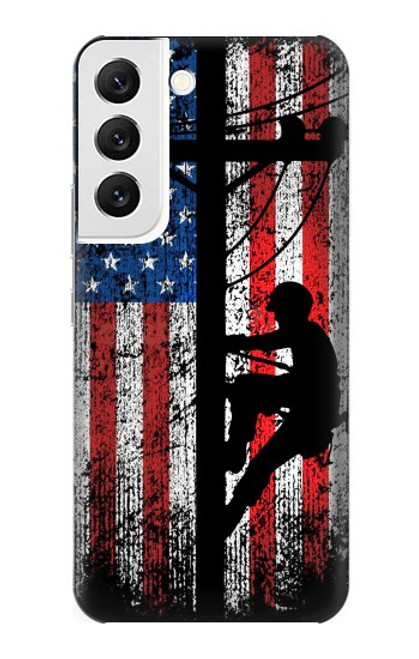 S3803 Electrician Lineman American Flag Case For Samsung Galaxy S22