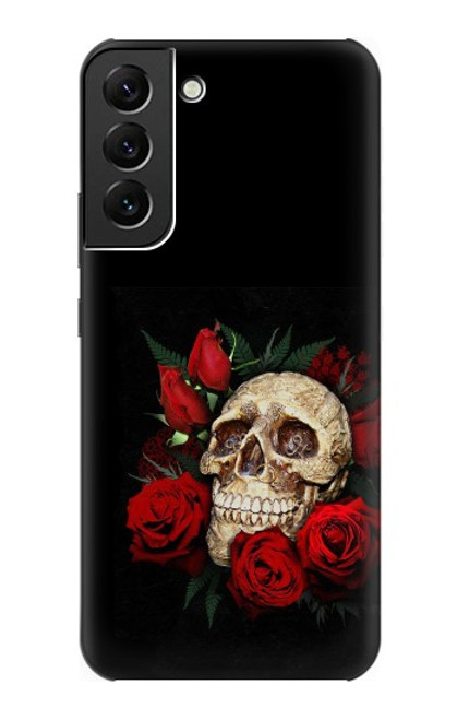 S3753 Dark Gothic Goth Skull Roses Case For Samsung Galaxy S22 Plus