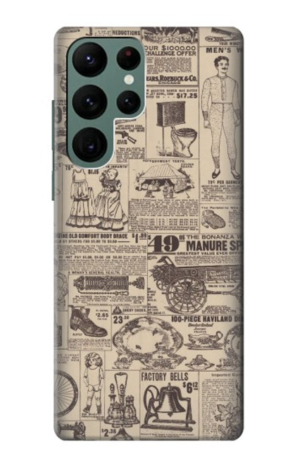 S3819 Retro Vintage Paper Case For Samsung Galaxy S22 Ultra
