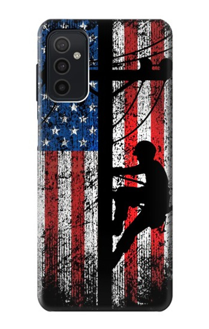 S3803 Electrician Lineman American Flag Case For Samsung Galaxy M52 5G