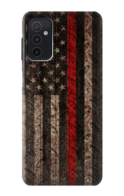 S3804 Fire Fighter Metal Red Line Flag Graphic Case For Samsung Galaxy M52 5G