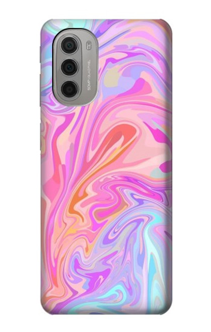 S3444 Digital Art Colorful Liquid Case For Motorola Moto G51 5G