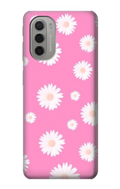 S3500 Pink Floral Pattern Case For Motorola Moto G51 5G