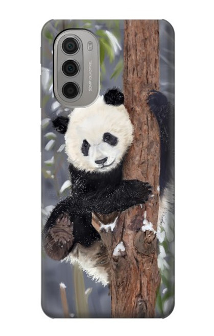 S3793 Cute Baby Panda Snow Painting Case For Motorola Moto G51 5G