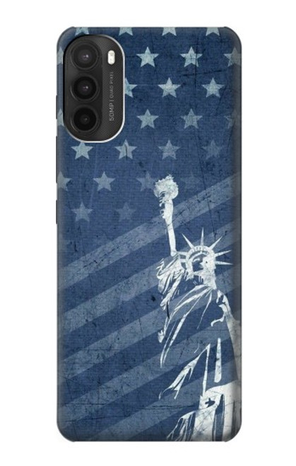S3450 US Flag Liberty Statue Case For Motorola Moto G71 5G