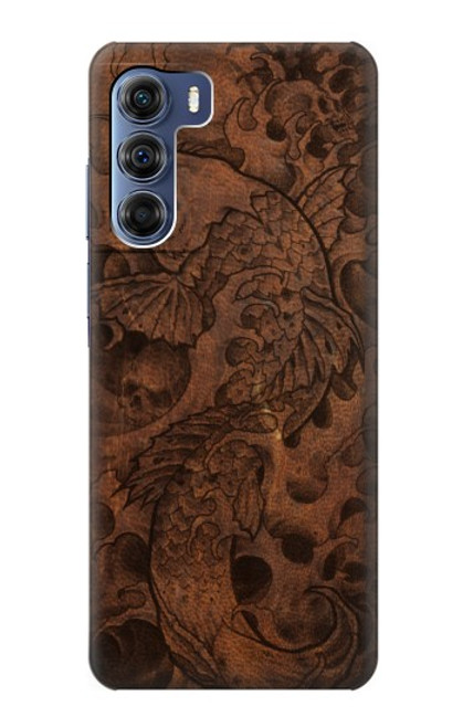 S3405 Fish Tattoo Leather Graphic Print Case For Motorola Edge S30
