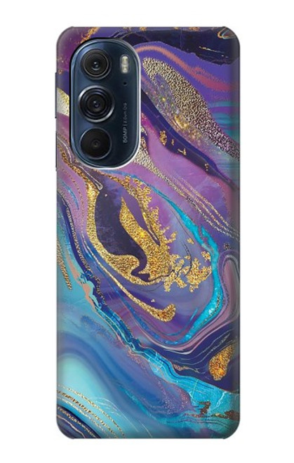 S3676 Colorful Abstract Marble Stone Case For Motorola Edge X30
