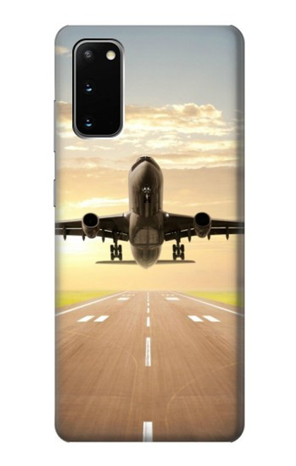 S3837 Airplane Take off Sunrise Case For Samsung Galaxy S20