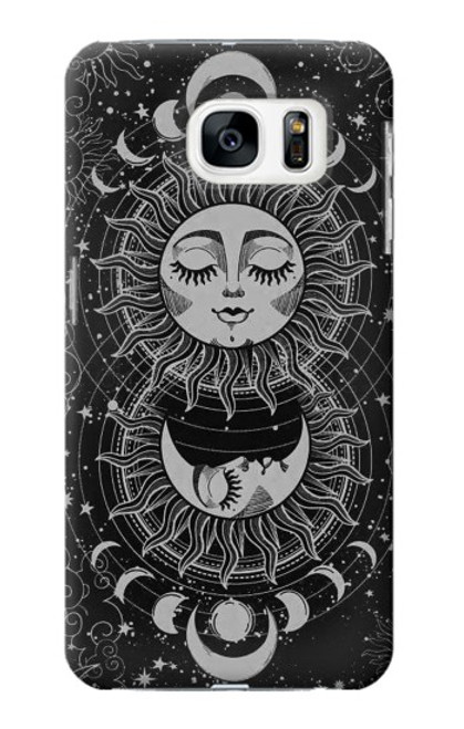 S3854 Mystical Sun Face Crescent Moon Case For Samsung Galaxy S7