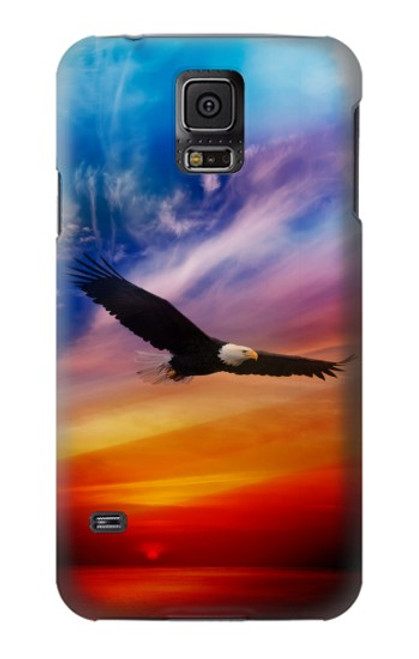 S3841 Bald Eagle Flying Colorful Sky Case For Samsung Galaxy S5