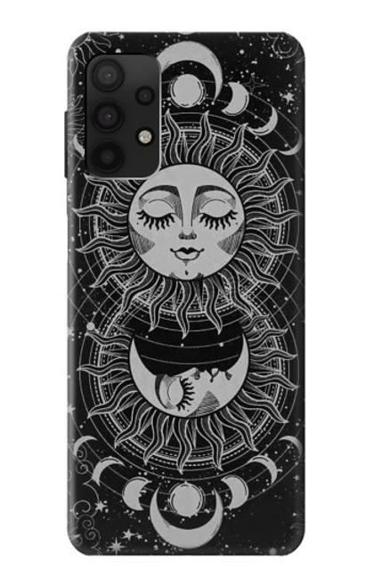 S3854 Mystical Sun Face Crescent Moon Case For Samsung Galaxy A32 4G