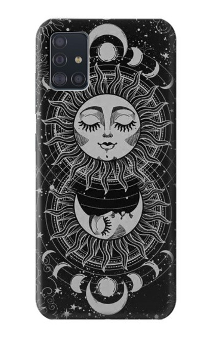 S3854 Mystical Sun Face Crescent Moon Case For Samsung Galaxy A51