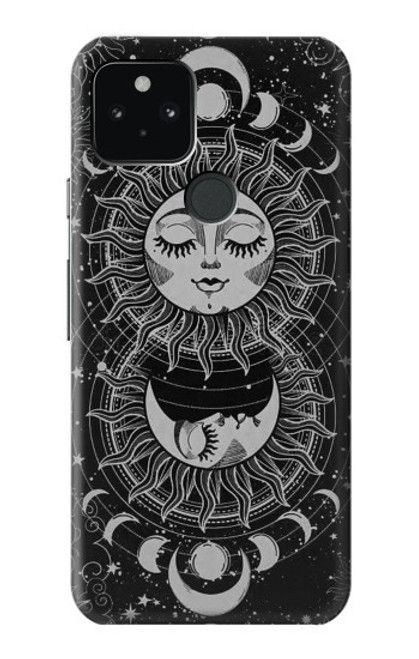 S3854 Mystical Sun Face Crescent Moon Case For Google Pixel 5