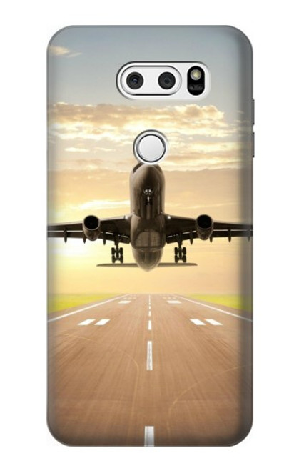 S3837 Airplane Take off Sunrise Case For LG V30, LG V30 Plus, LG V30S ThinQ, LG V35, LG V35 ThinQ
