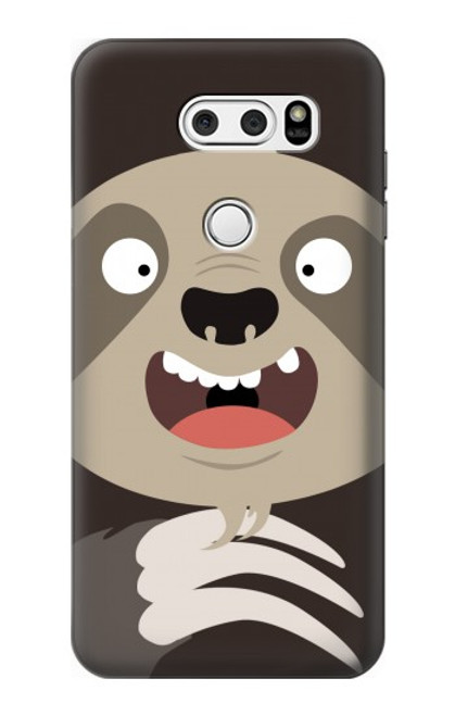 S3855 Sloth Face Cartoon Case For LG V30, LG V30 Plus, LG V30S ThinQ, LG V35, LG V35 ThinQ