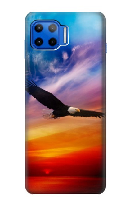 S3841 Bald Eagle Flying Colorful Sky Case For Motorola Moto G 5G Plus