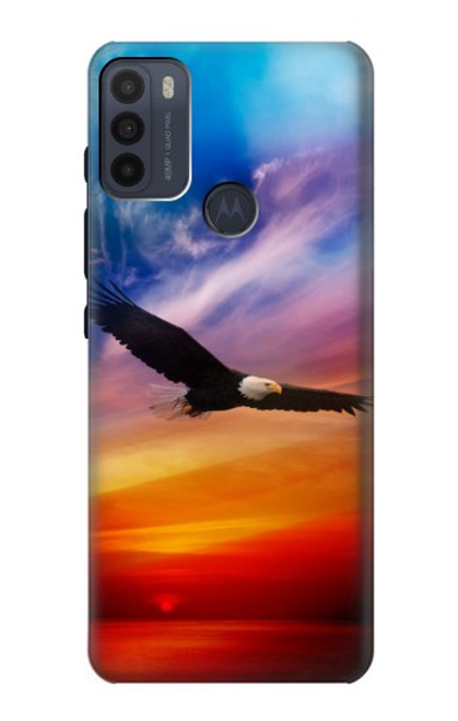 S3841 Bald Eagle Flying Colorful Sky Case For Motorola Moto G50