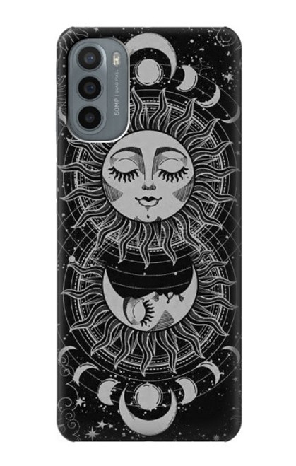 S3854 Mystical Sun Face Crescent Moon Case For Motorola Moto G31