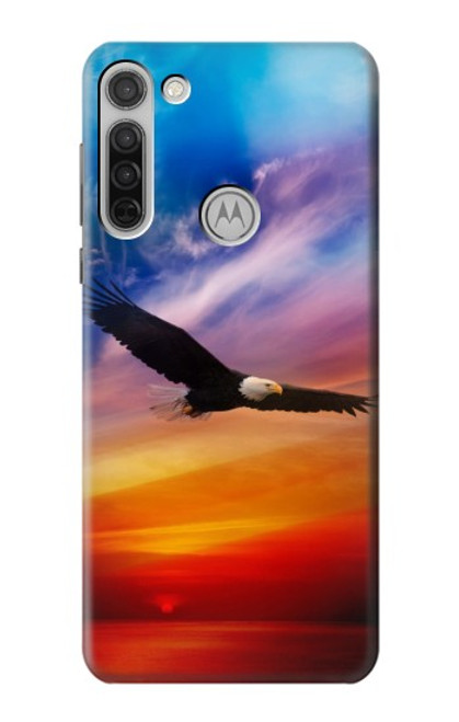 S3841 Bald Eagle Flying Colorful Sky Case For Motorola Moto G8