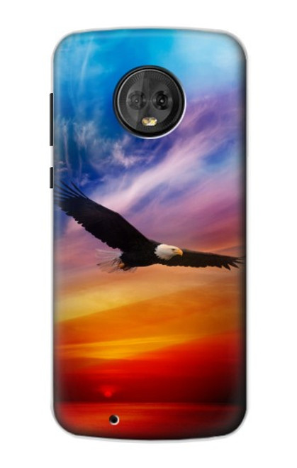 S3841 Bald Eagle Flying Colorful Sky Case For Motorola Moto G6