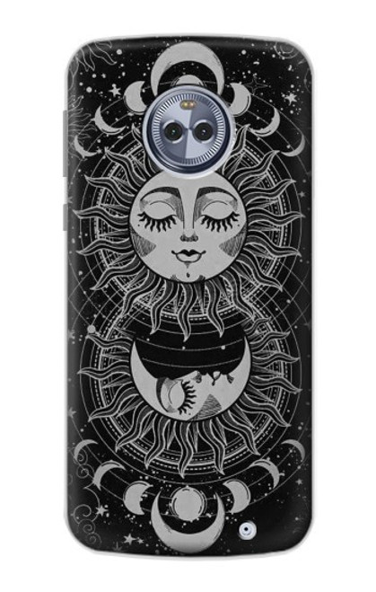 S3854 Mystical Sun Face Crescent Moon Case For Motorola Moto X4