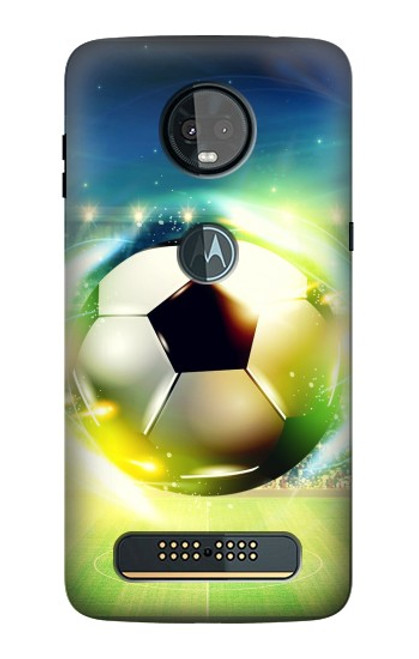 S3844 Glowing Football Soccer Ball Case For Motorola Moto Z3, Z3 Play