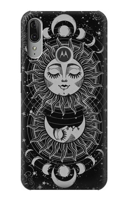S3854 Mystical Sun Face Crescent Moon Case For Motorola Moto E6 Plus, Moto E6s