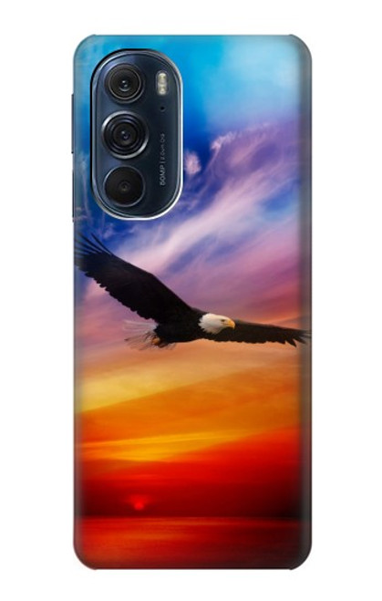 S3841 Bald Eagle Flying Colorful Sky Case For Motorola Edge X30