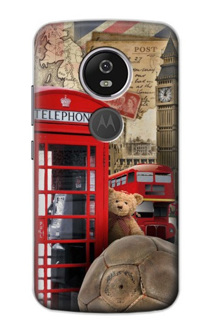 S3856 Vintage London British Case For Motorola Moto E5 Plus