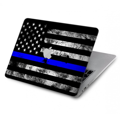 S3244 Thin Blue Line USA Hard Case For MacBook Pro 16 M1,M2 (2021,2023) - A2485, A2780