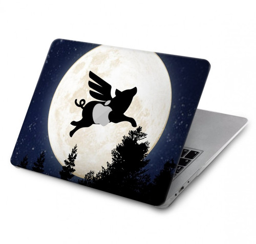 S3289 Flying Pig Full Moon Night Hard Case For MacBook Pro 16 M1,M2 (2021,2023) - A2485, A2780