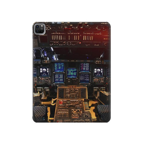 S3836 Airplane Cockpit Hard Case For iPad Pro 12.9 (2022,2021,2020,2018, 3rd, 4th, 5th, 6th)