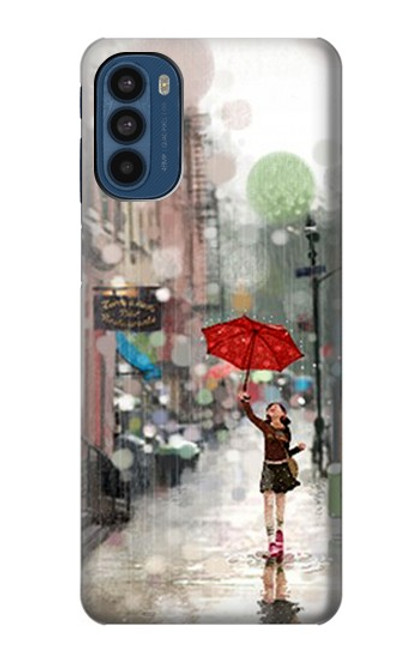S0108 Girl in The Rain Case For Motorola Moto G41