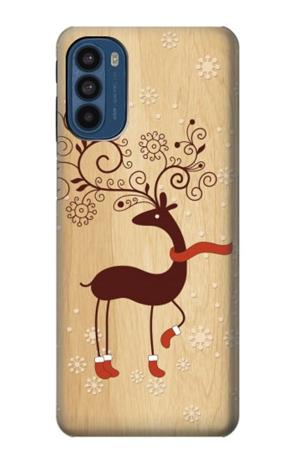 S3081 Wooden Raindeer Graphic Printed Case For Motorola Moto G41