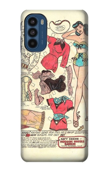 S3820 Vintage Cowgirl Fashion Paper Doll Case For Motorola Moto G41