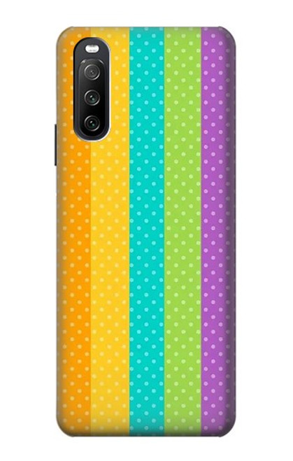 S3678 Colorful Rainbow Vertical Case For Sony Xperia 10 III Lite