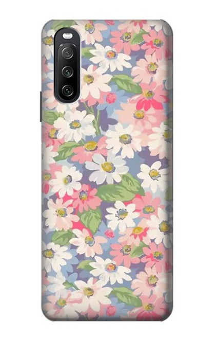 S3688 Floral Flower Art Pattern Case For Sony Xperia 10 III Lite
