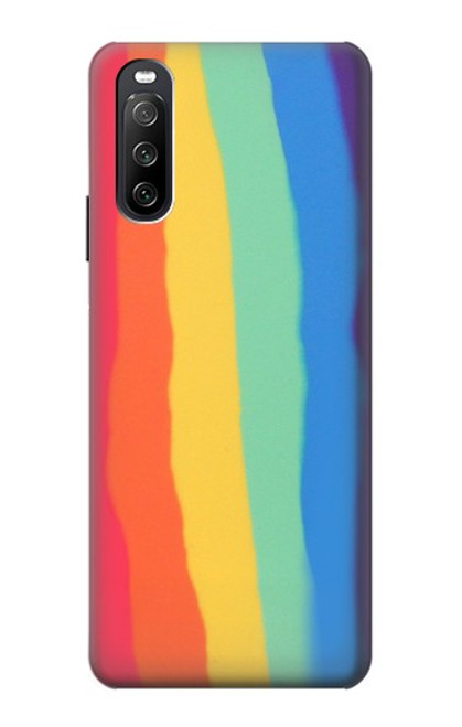 S3799 Cute Vertical Watercolor Rainbow Case For Sony Xperia 10 III Lite