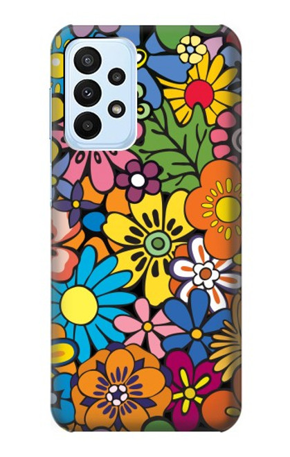 S3281 Colorful Hippie Flowers Pattern Case For Samsung Galaxy A23