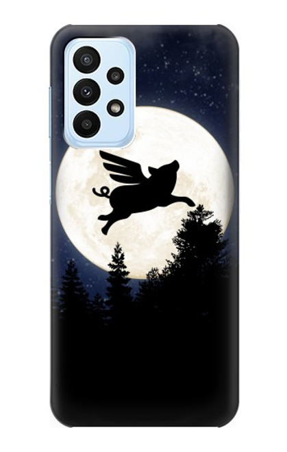 S3289 Flying Pig Full Moon Night Case For Samsung Galaxy A23