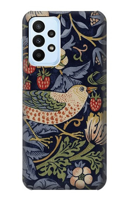 S3791 William Morris Strawberry Thief Fabric Case For Samsung Galaxy A23