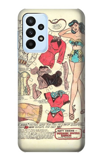 S3820 Vintage Cowgirl Fashion Paper Doll Case For Samsung Galaxy A23