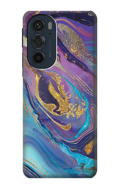 S3676 Colorful Abstract Marble Stone Case For Motorola Edge 30 Pro